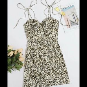 SHEIN tie shoulder ruched bust mini dress